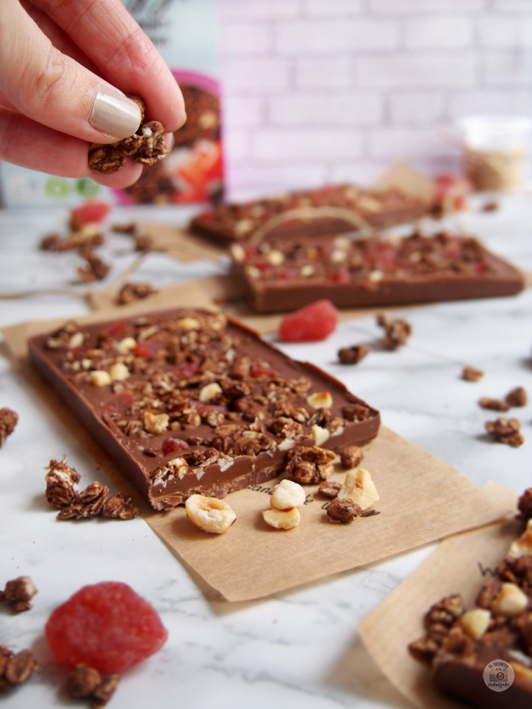 Barras chocolate con granola 3 ingredientes - 3 ingredients granola chocolate bars