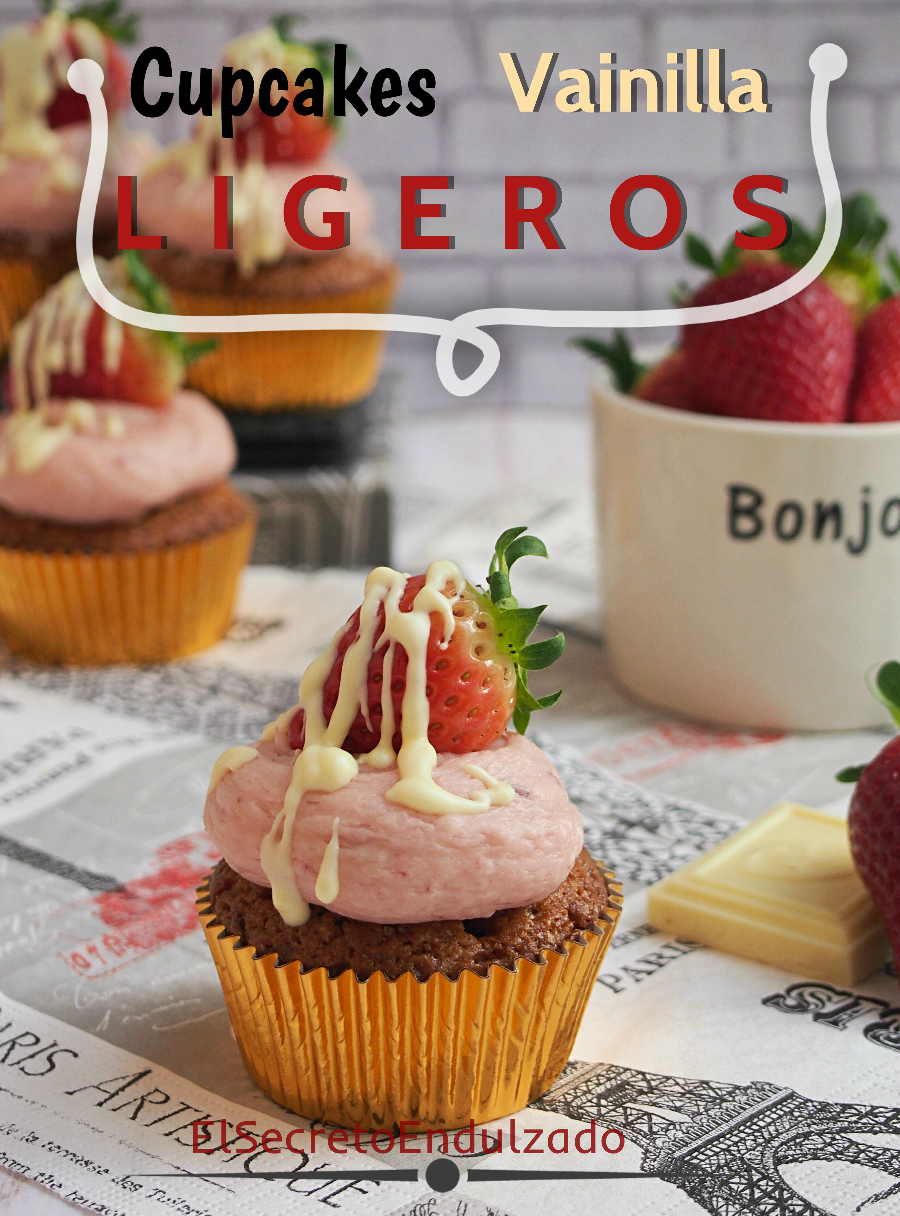 Cupcakes de Vainilla LIGEROS (sin huevo)!! | El Secreto Endulzado